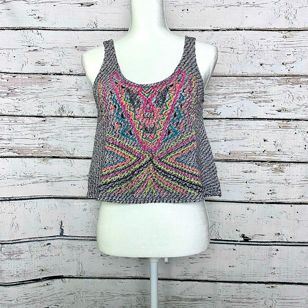 TOBI Knit Geometric Embroidered Tank Top ⚛️